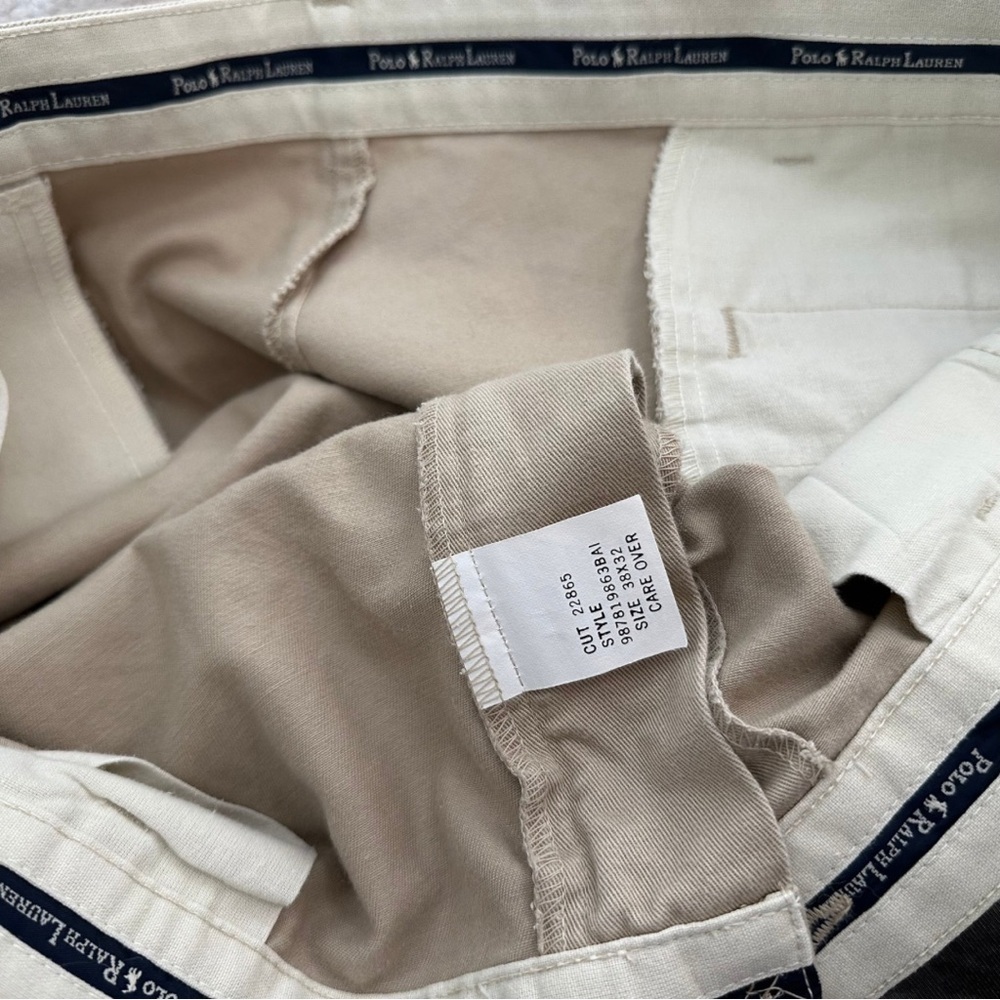 Polo Ralph Lauren Men’s Classic Fit Pleated Chino Pants Khaki Beige 38x32 - Picture 9 of 11